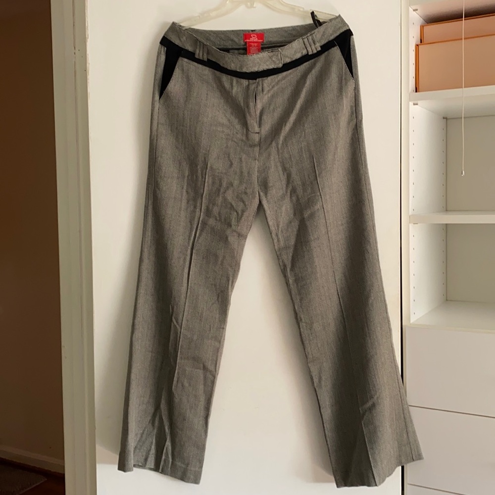 Oscar de la Renta Herringbone Design Pants